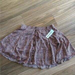Urban Outfitters Animal Print Button-Up Mini Skirt